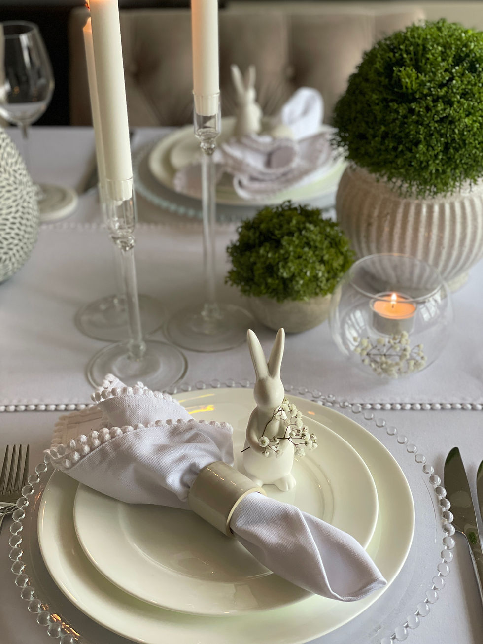 Thumbnail: White Cotton Beaded Table Runner