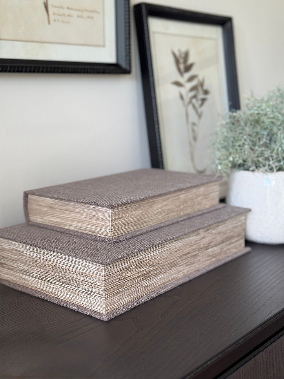 Thumbnail: Grey Woven Book Boxes | Set of Two