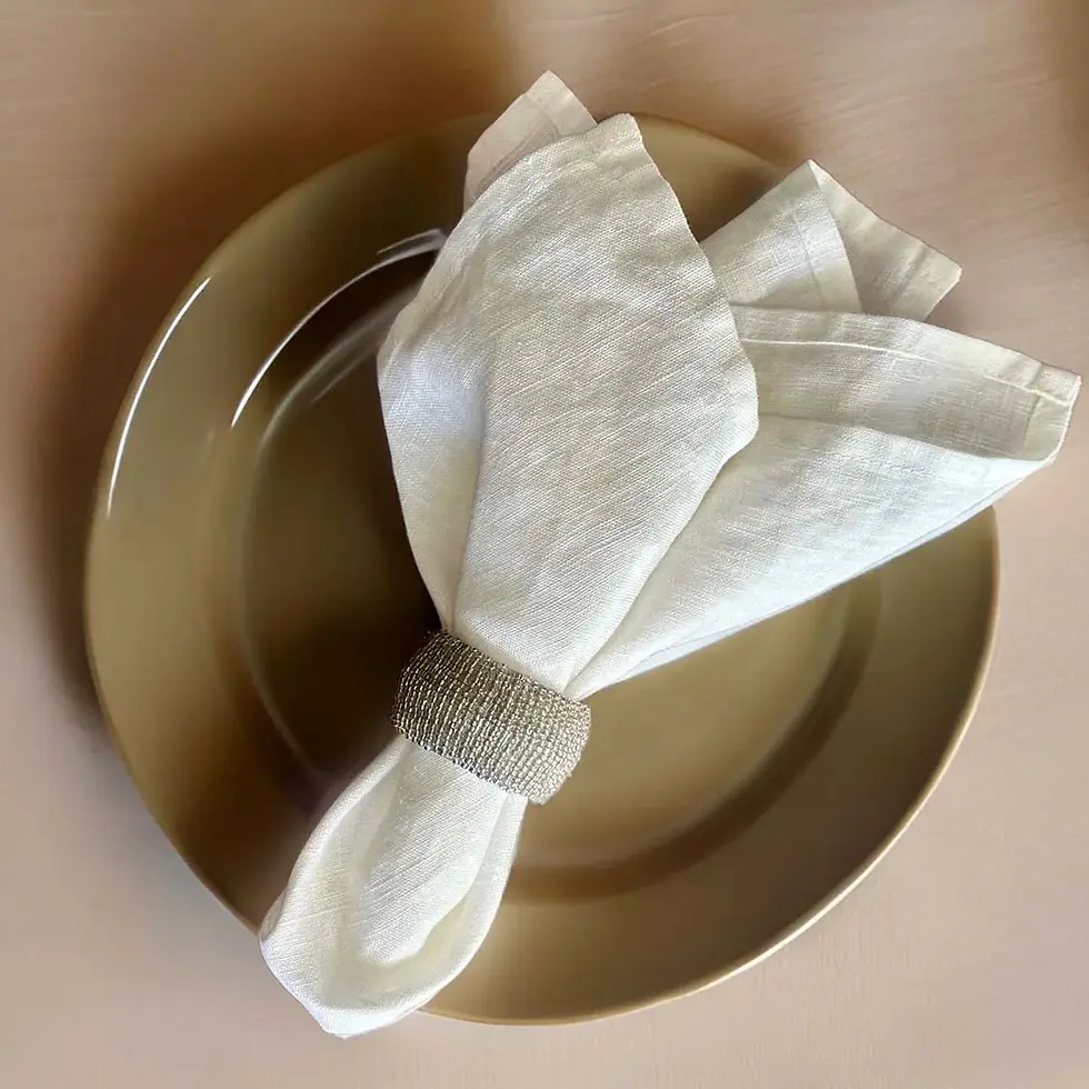 Silver Beaded Napkin Rings | Set of Two