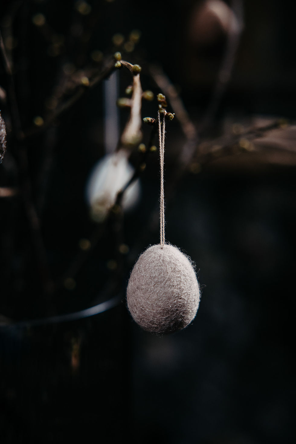 Thumbnail: Beige Felt Hanging Egg Decoration