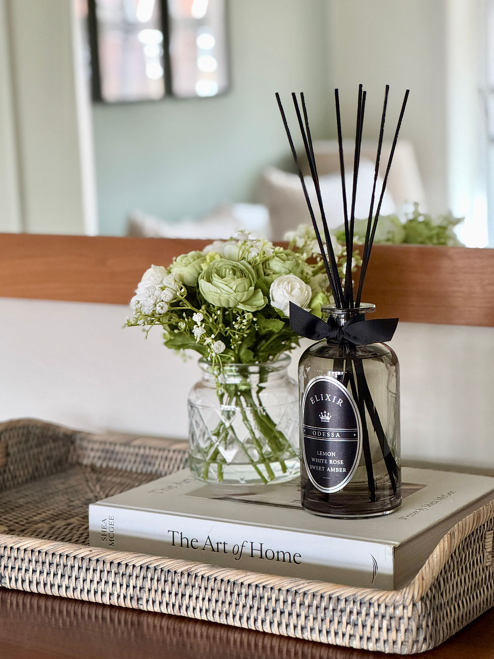 Ranunculus & Gypsophila in Cut Glass Vase