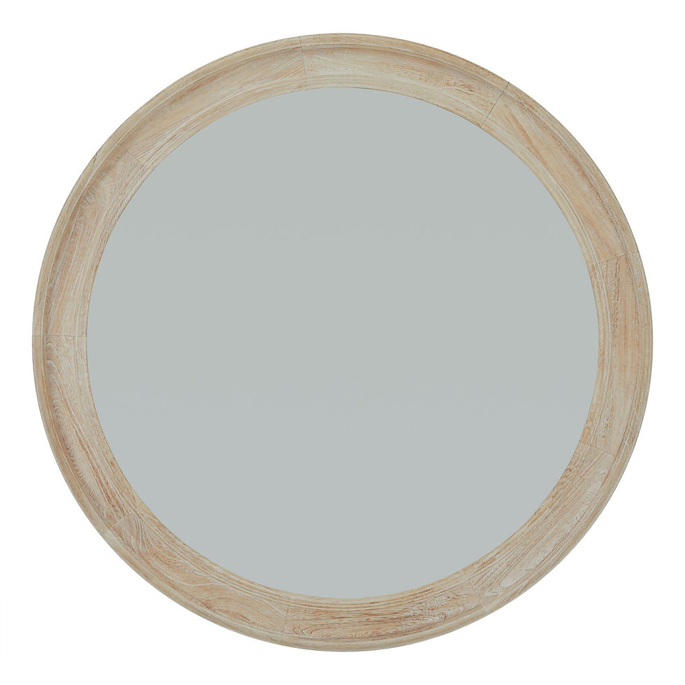 Thumbnail: Round Washed Wood Framed Mirror