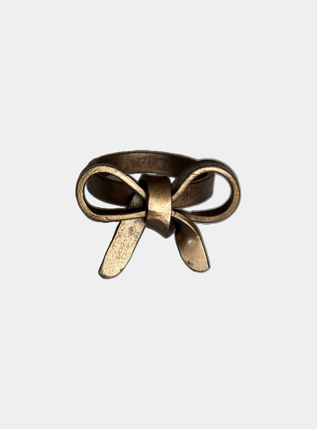 Rustic Brass Bow Napkin Ring | Set of Two