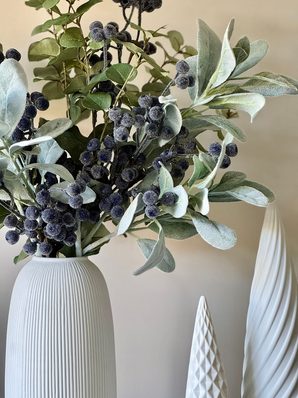 Faux Blue Winter Berry Bouquet