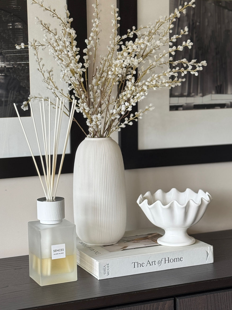 Thumbnail: Ribbed Ceramic White Vase