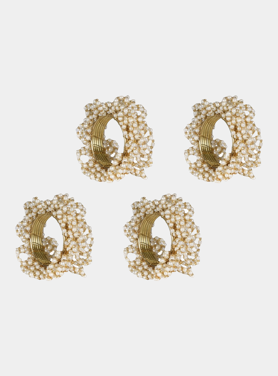 Pearl Beaded Napkin Ring | Set of Four