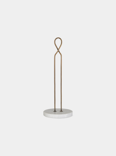 Marble & Antique Brass Kitchen Roll Holder | BoxwoodHomeInteriors