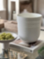 Large Basilicum Basil & Geranium White Ceramic Candle