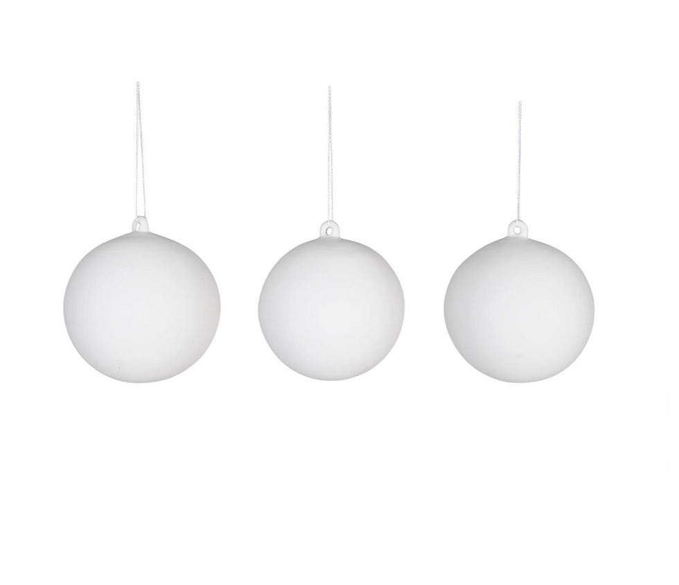 Matte White Porcelain Baubles | Set of Three