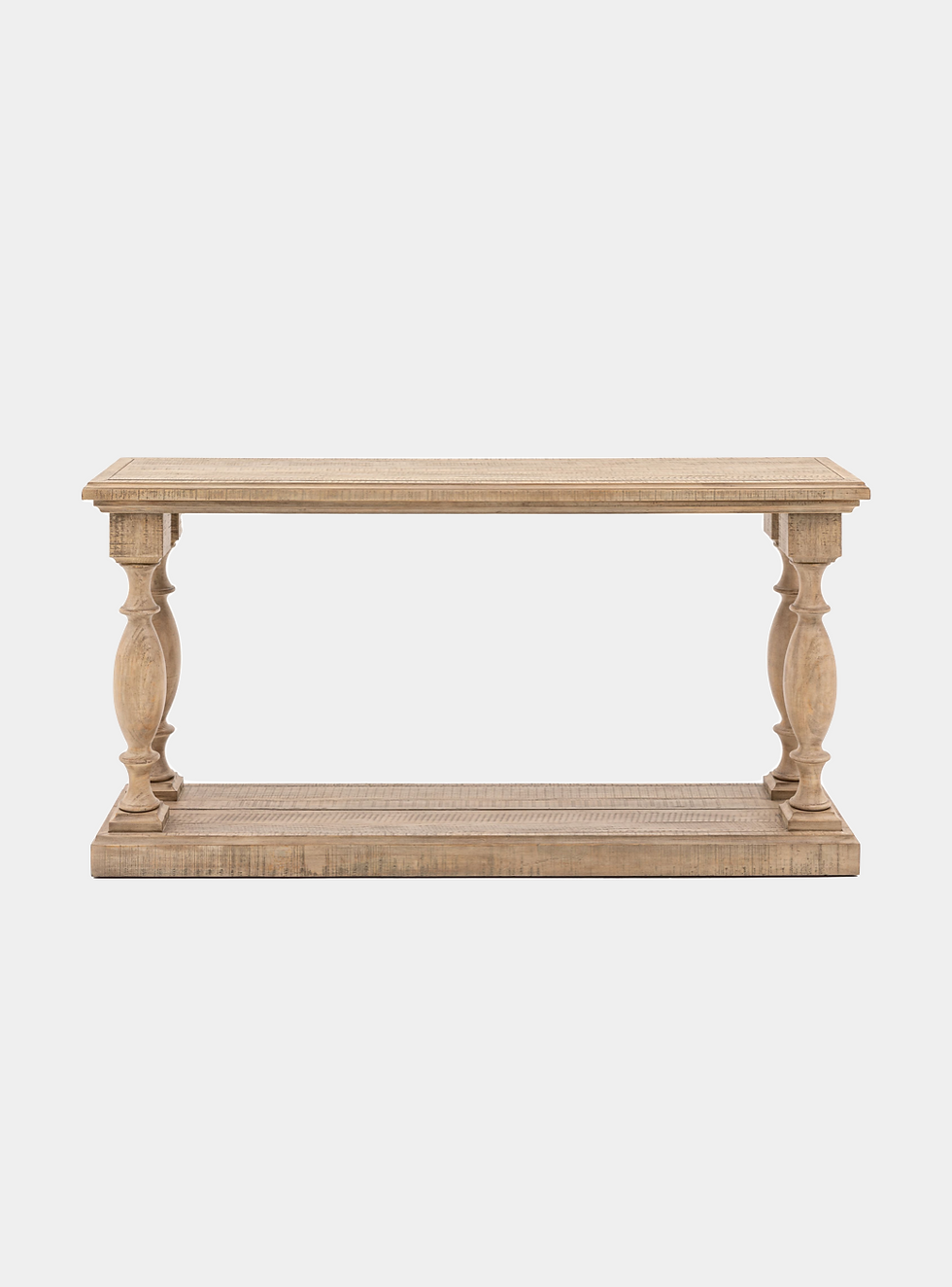 Oak console table with four legs
