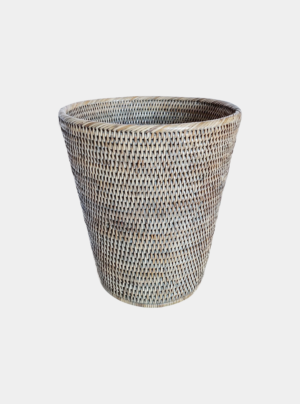 Grey Rattan Wastepaper Basket