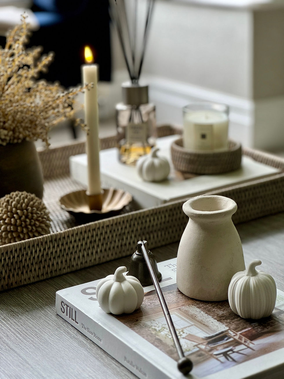 Thumbnail: Grey Rattan Ottoman Tray | Two Size Options