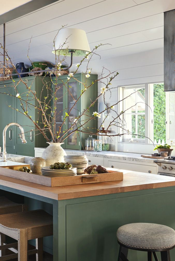 Kitchen Island Styling with tray