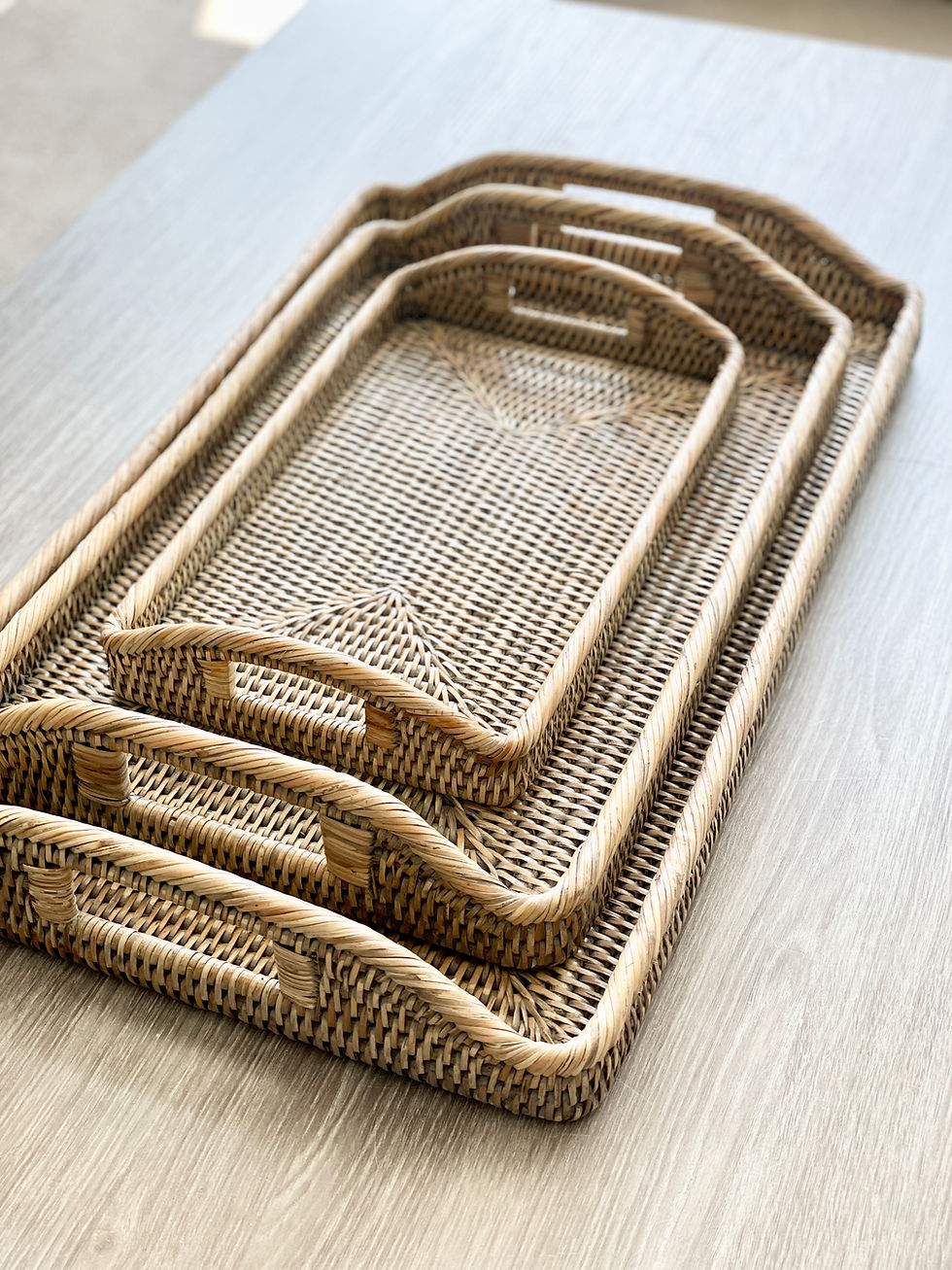 Thumbnail: Grey Wash Rattan Tray