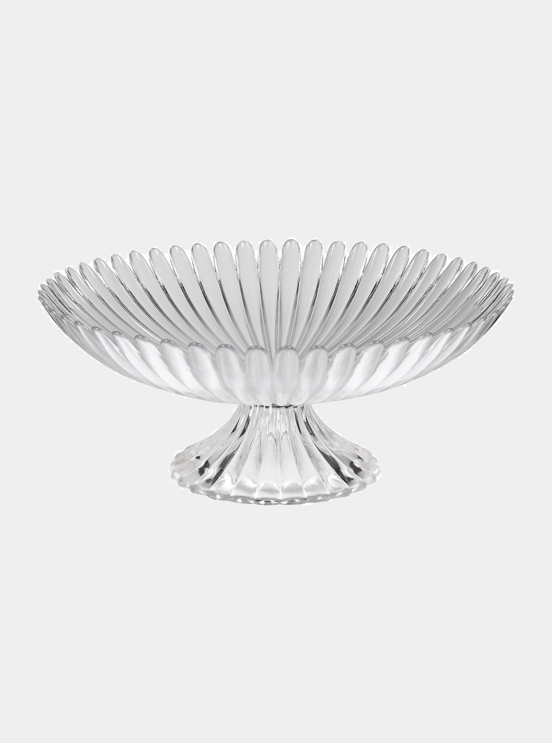 Ribbed Glass Pedestal Plate