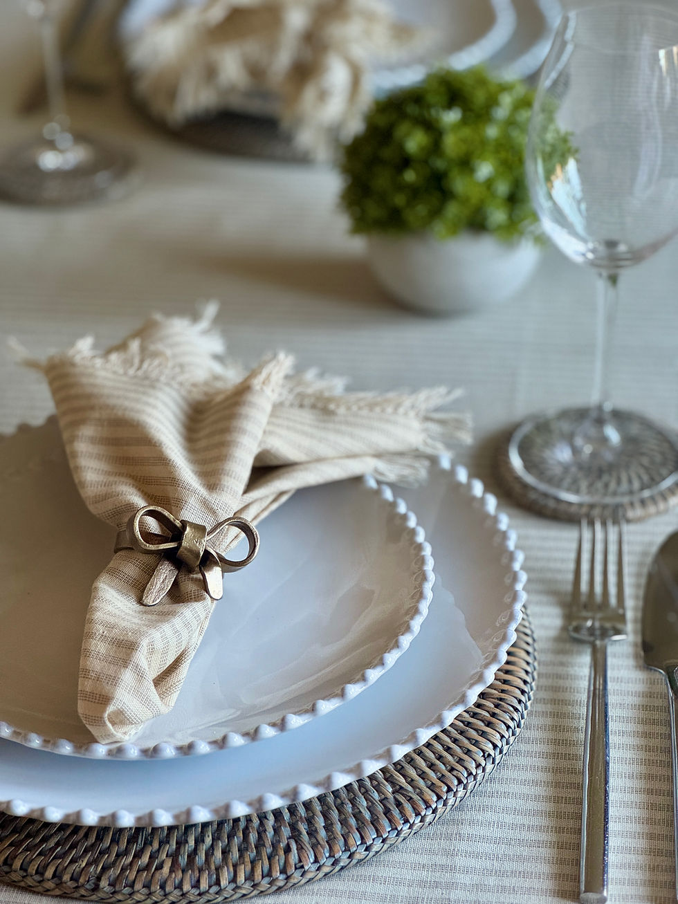 Taupe Stripe Napkin | Set of Four