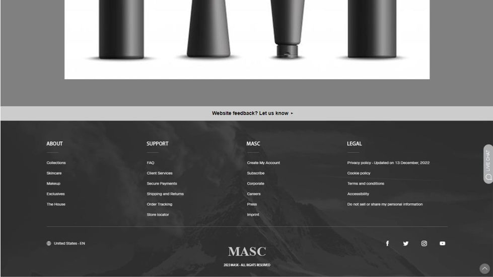 a screenshot of a website that says masc on the bottom