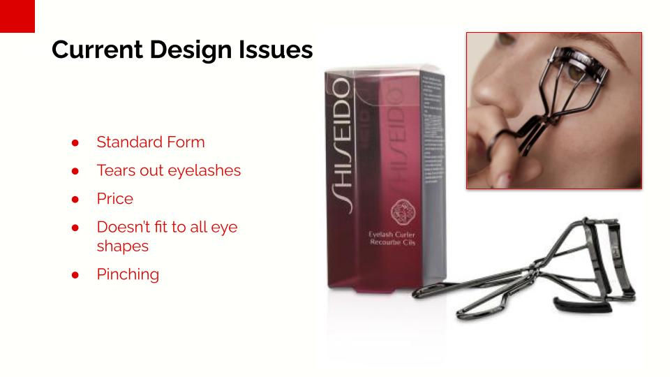 a box of shiseido eyelash curler next to a picture of a woman