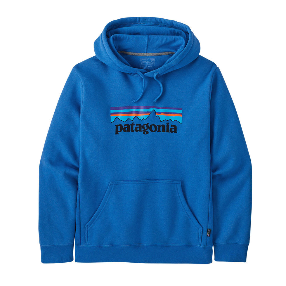 Hoodie Patagonia P-6 Logo Uprisal bleu de face