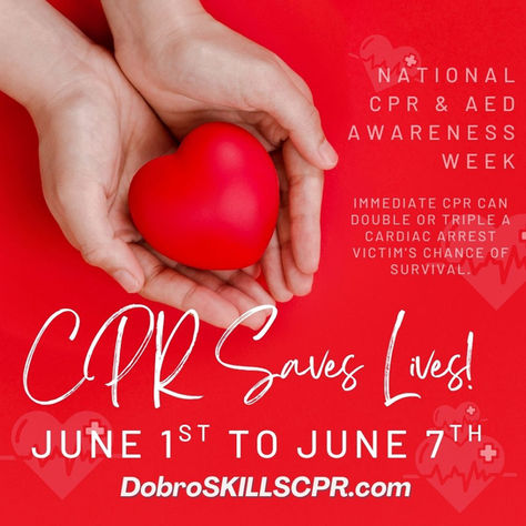 Immediate CPR can double or triple a cardiac arrest victim's chance of survival. Join us this June and gain the confidence to act in an emergency!