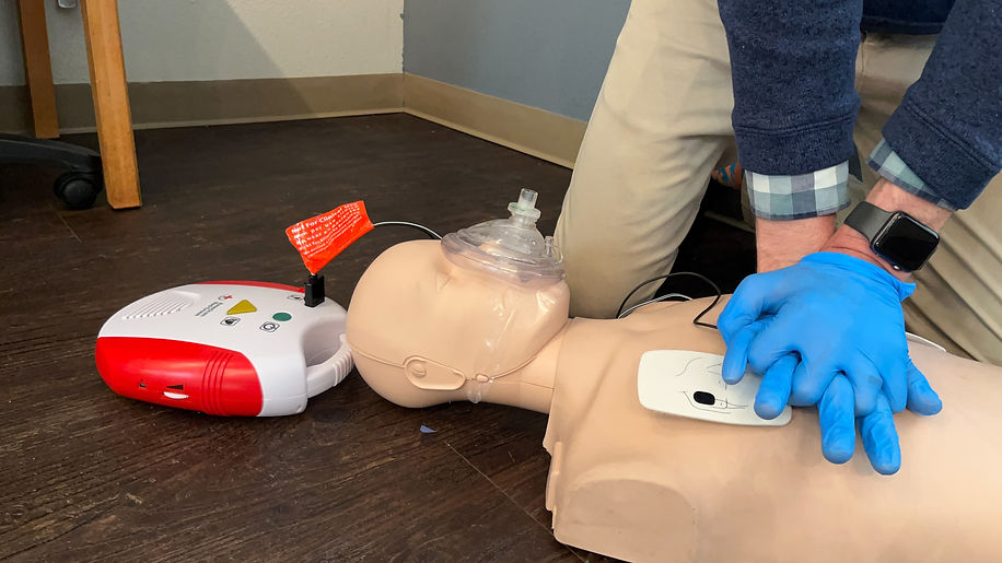 CPR with AED demonstration.