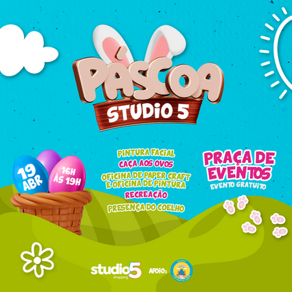 Crianças participam de Caça aos Ovos de Páscoa com a presença do Coelhinho da Páscoa