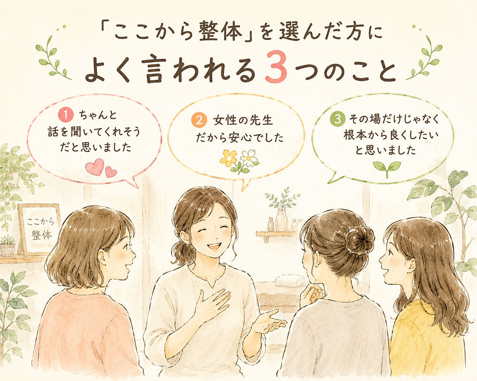 「ここから整体」を選んだ方によく言われる3つのこと