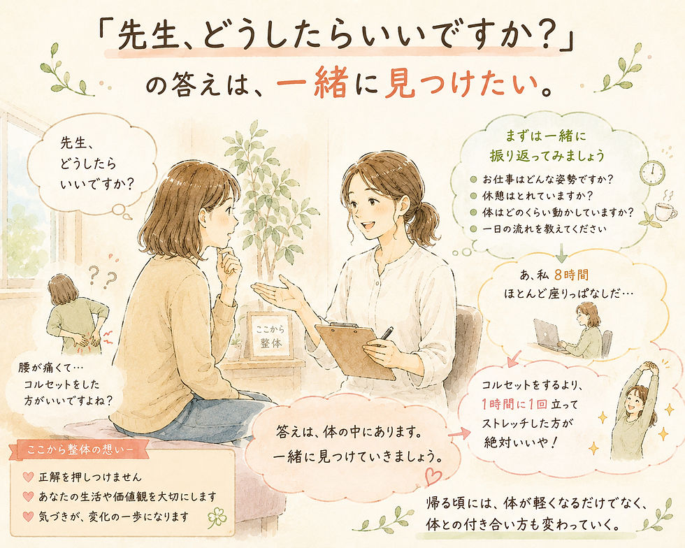 「どうしたらいいですか?」の答えは、一緒に見つけたい。