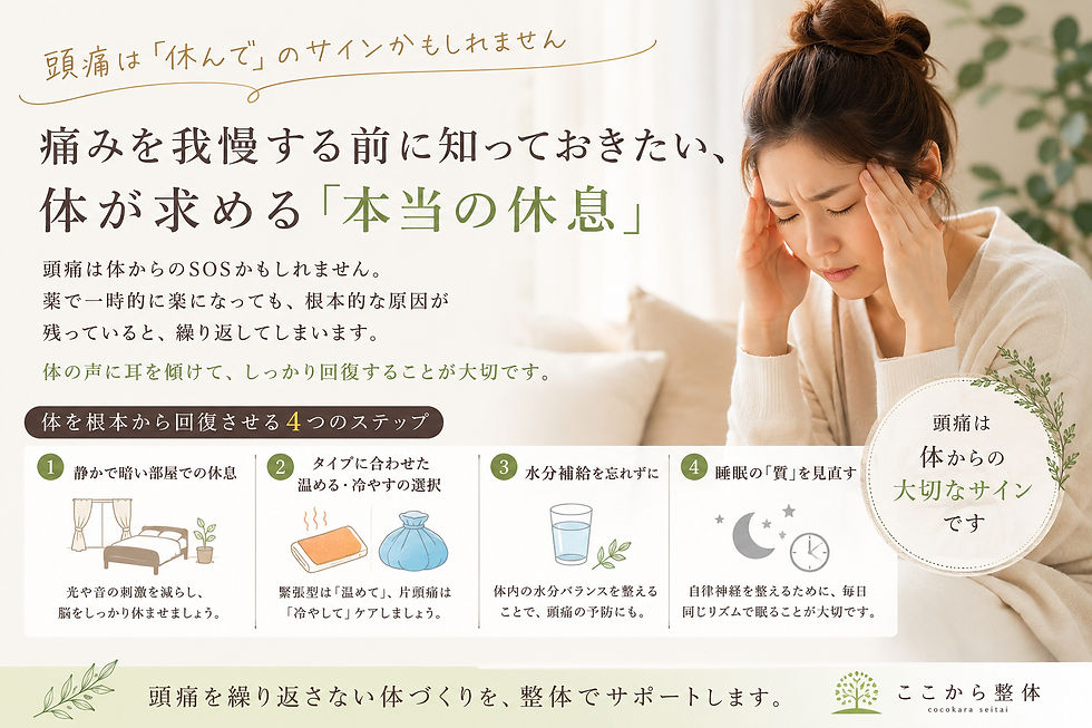 頭痛は「休んで」のサインかもしれません