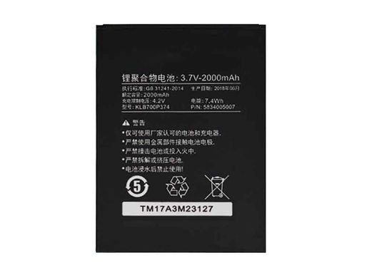 2000mAh Batterie pour KLB700P374 compatibles pour Konka D5