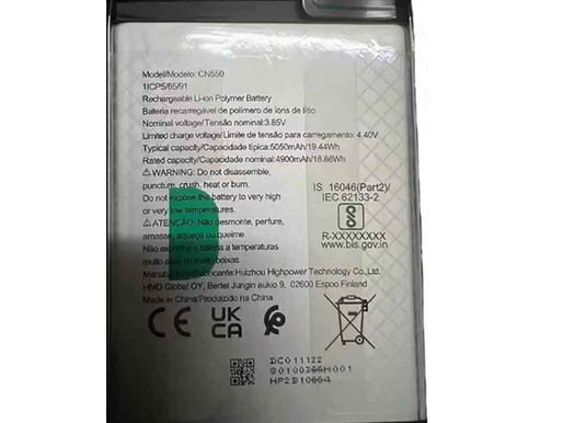 5050mAh Batterie Nokia CN550 pour Nokia C31 Nouvelle