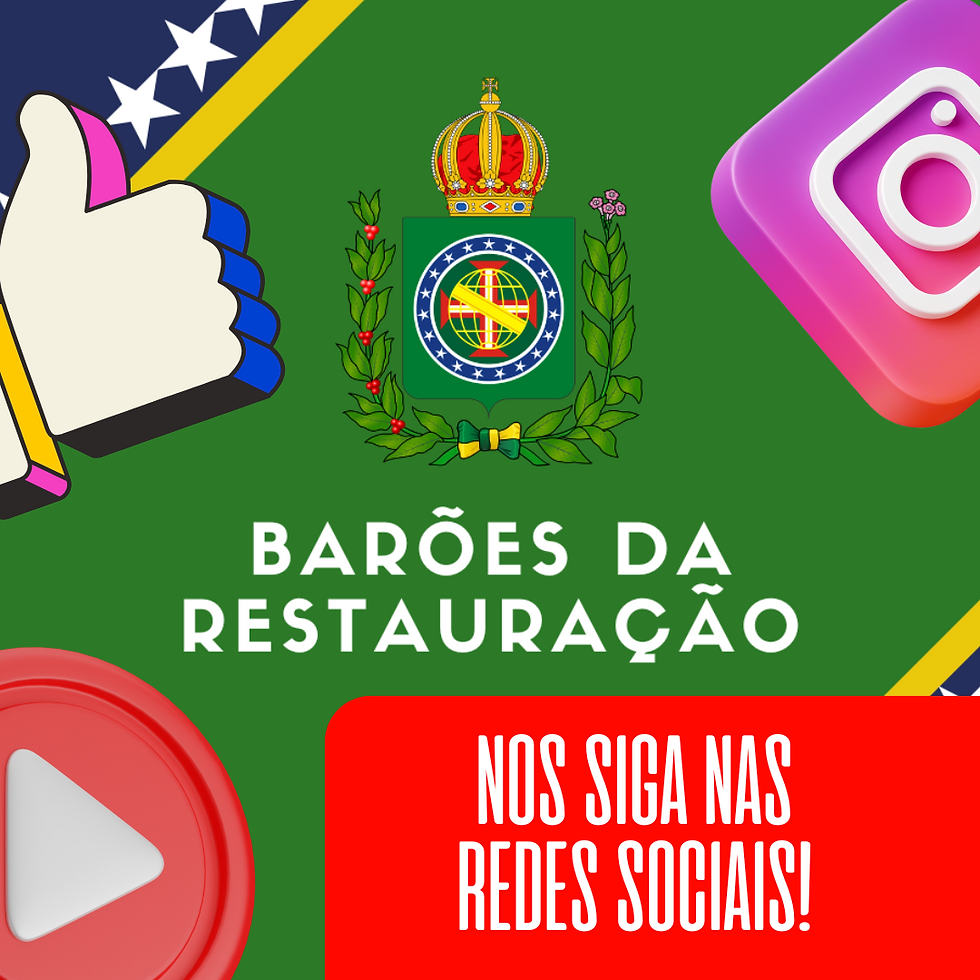 Imagem decorativa, com a logo da Barões da Restauração, incentivando a participar das redes sociais.
