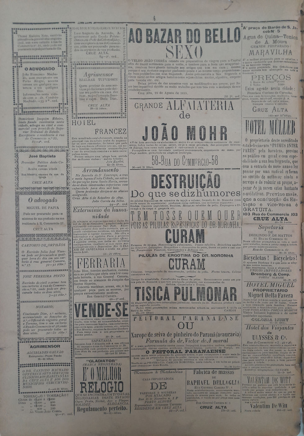 Página 4 da Edição 41 do Jornal Cruz Alta, de 14 de Outubro de 1899
