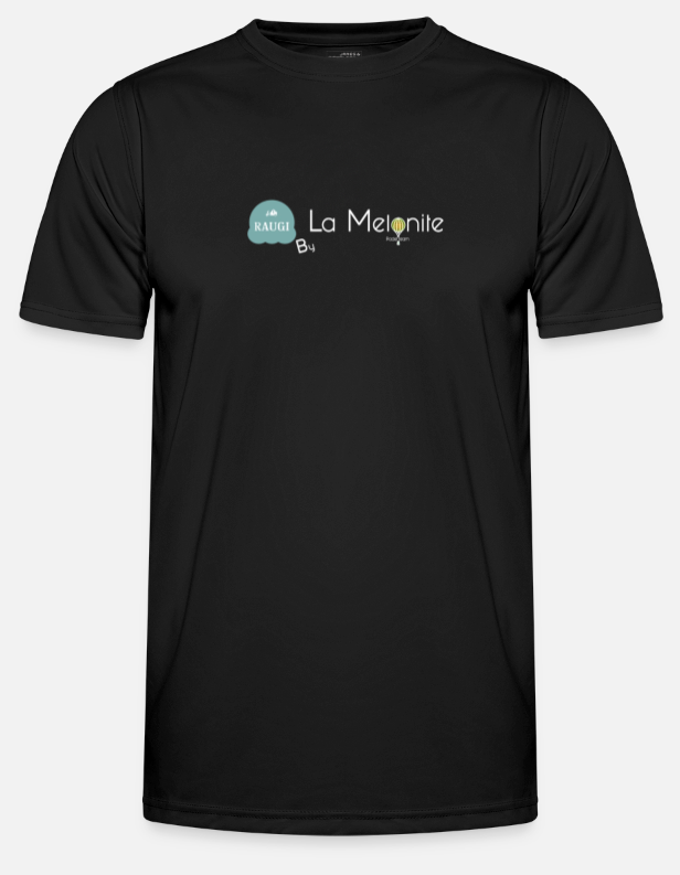 Miniature : T-shirt noir avec logo La Melonite, texte en blanc. La Melonite.