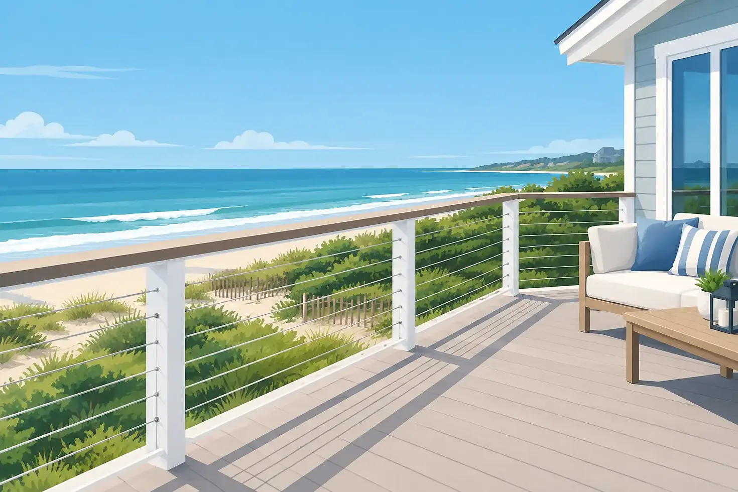 Deck Railing for Coastal Homes That Holds Up
