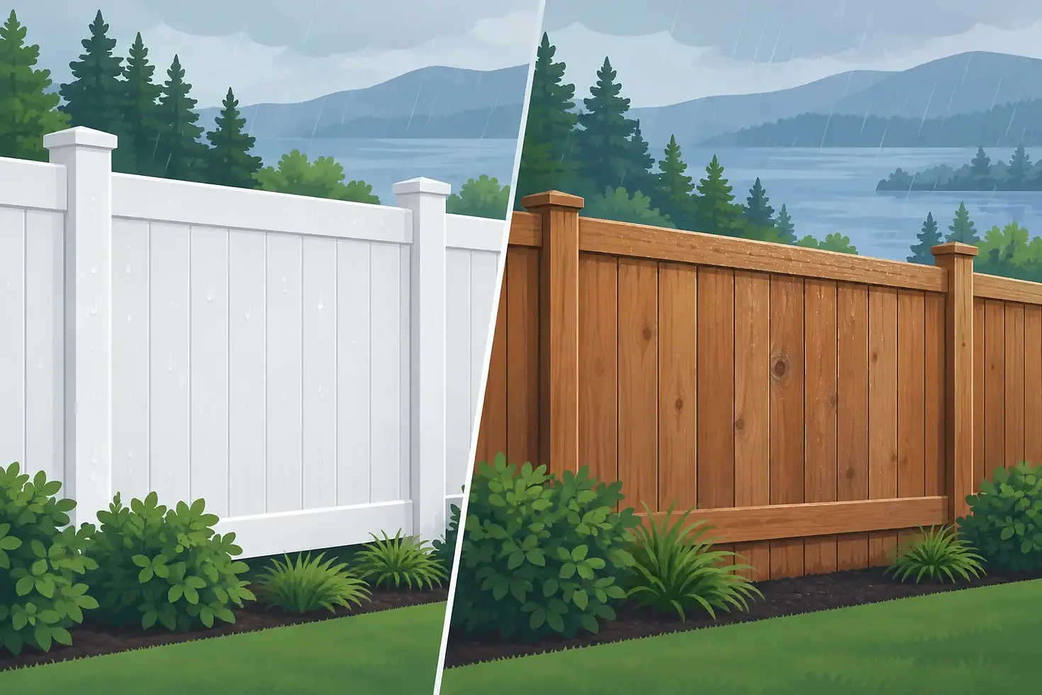 Vinyl Versus Wood Fencing for Wet Climates