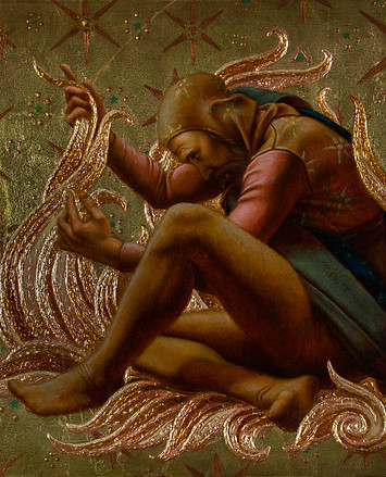 Sedgwick_Chris__Fire__10.5_x15__OilAndGoldLeafOnBirch_2024_websize(Asheville,NC)(Price_$13