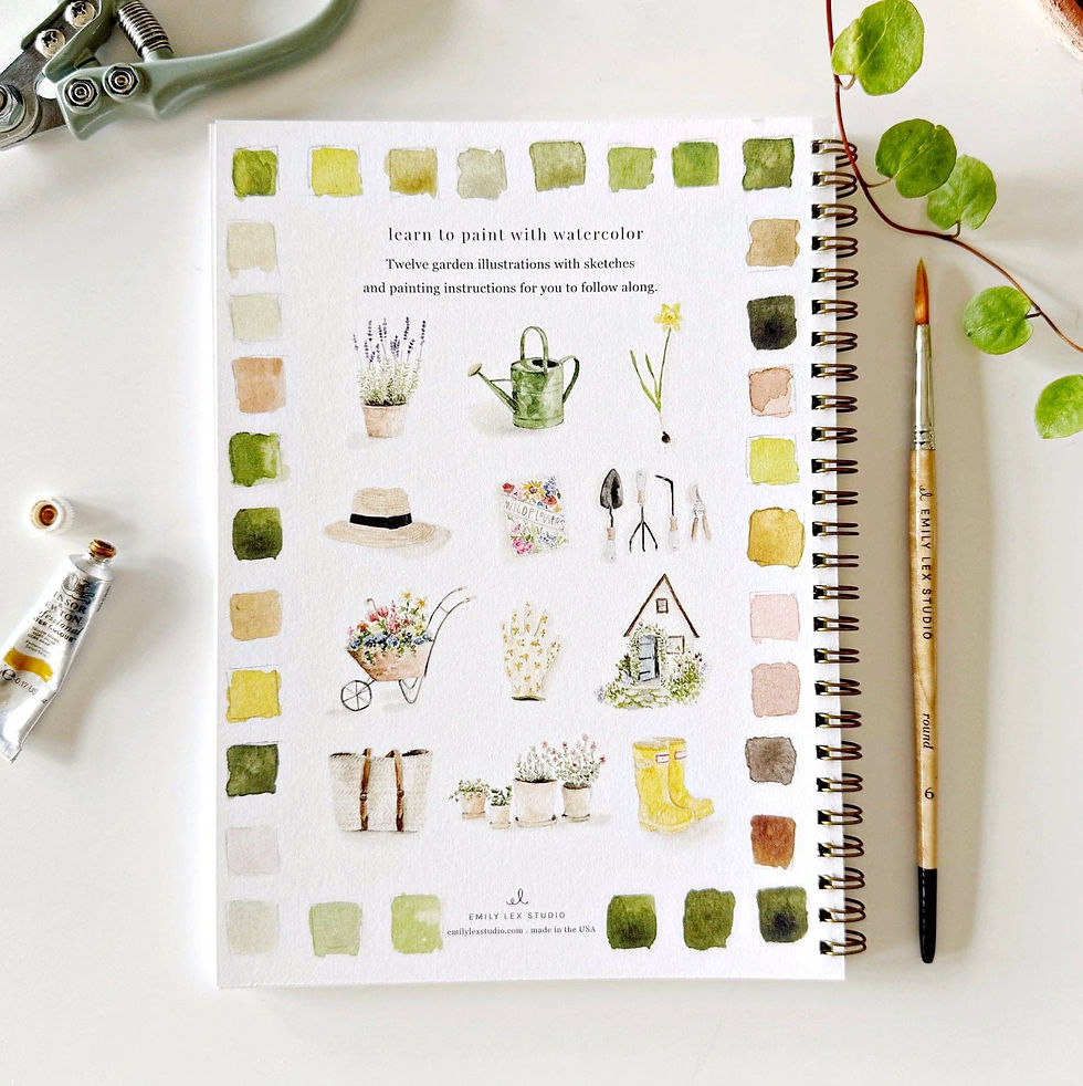 Thumbnail: Emily Lex Studio Garden Watercolor Workbook: 12 Sketch Illustrations, 120lb Pap