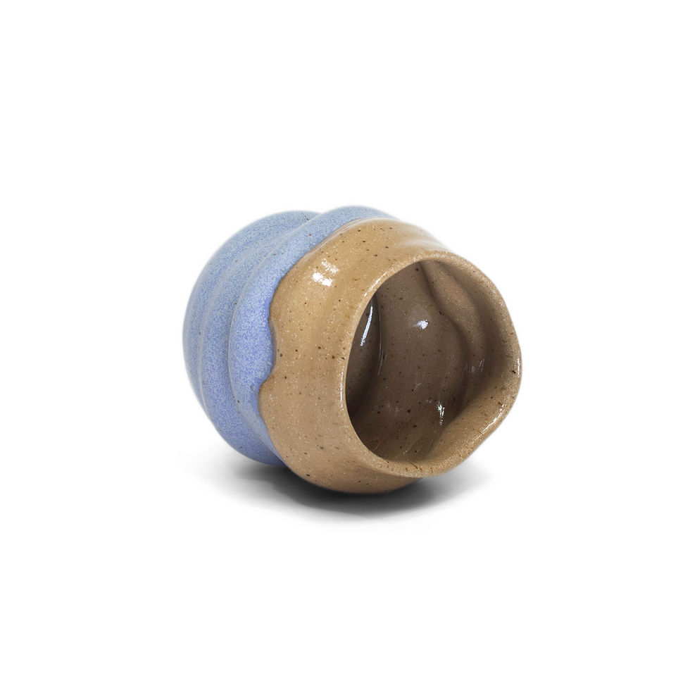 Thumbnail: Libbey Brown, Blue and Brown Twisted Cup
