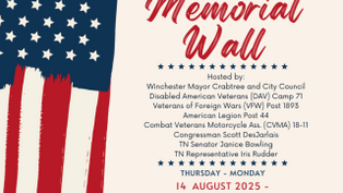 Traveling Vietnam Memorial Wall Arrives Aug 14–18