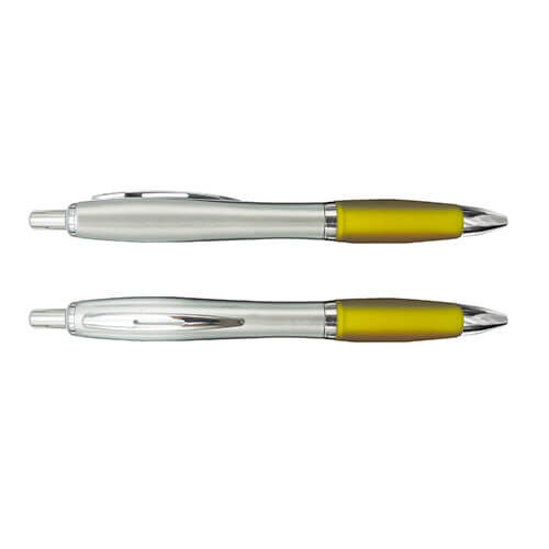 Bolígrafo Plástico Colores Plateado B12 - Amarillo