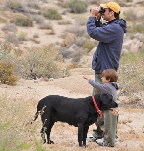 family with dog