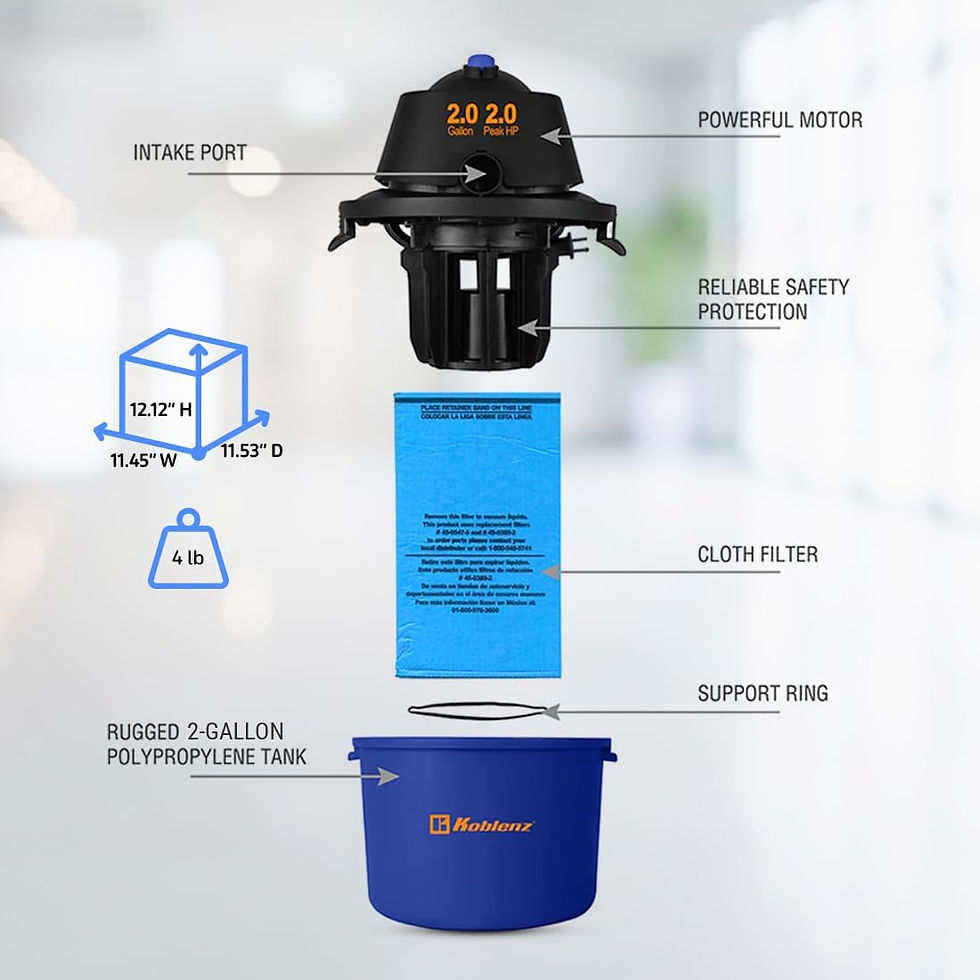 Thumbnail: Koblenz Wet Dry Vacuum Cleaner, 2 Gallon 2.0 PHP, 60 CFM