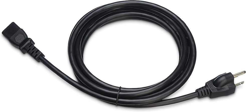 Thumbnail: 10 Ft Computer Monitor TV Replacement 3 Prong AC Power Cord, 18 AWG, 125 Volts