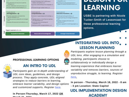 Universal Design For Learning Professional Learning Opportunities