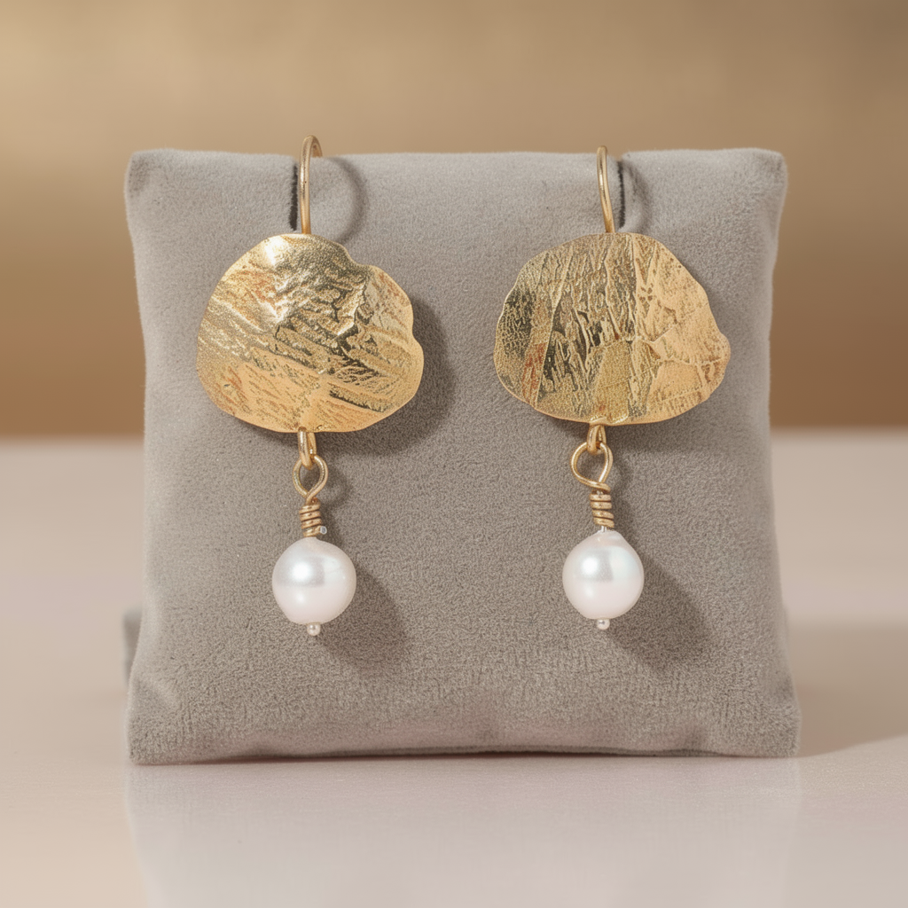 14Karat Rose Gold Contemporary Dangle Drop Earrings