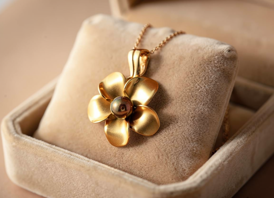 Estate Yellow 14K Gold Pearl Pendant