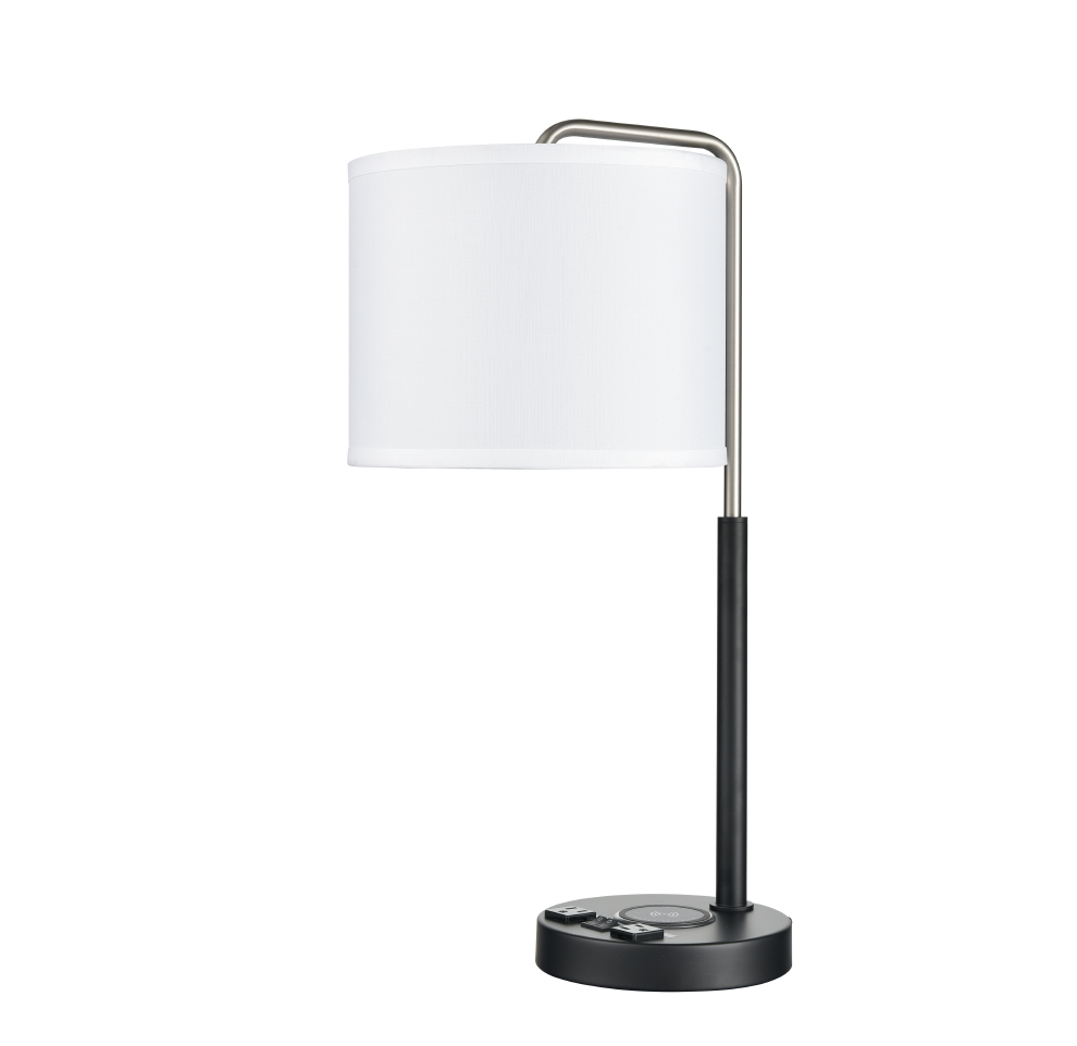 Valeria Twin Table Lamp with Wireless Phone Charging & USB | STX-413TT-QI