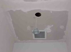 Closing off framed ceiling after A/C installation_plasterboard