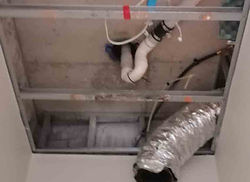 Before closing off ceiling with plasterboard after A/C installation